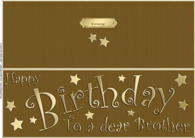 Large Dl Birthday Brother Quick Cut and Fold Card