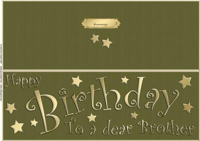 Large Dl Birthday Brother Quick Cut and Fold Card