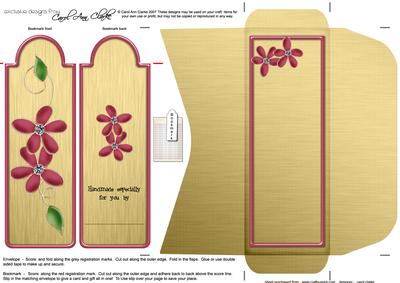 Elegant Floral Bookmark Card N Envelope