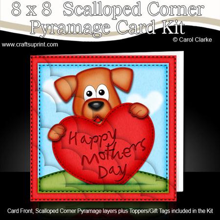 8 x 8 Rusty Dog's Mothers Day Heart Scalloped Corner Kit