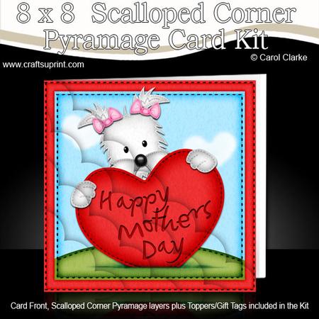 8 x 8 Scottie Dog's Mothers Day Heart Scalloped Corner Kit