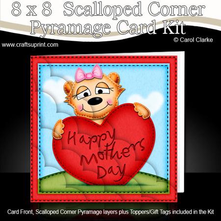 8 x 8 Mia Meerkat's Mothers Day Heart Scalloped Corner Kit