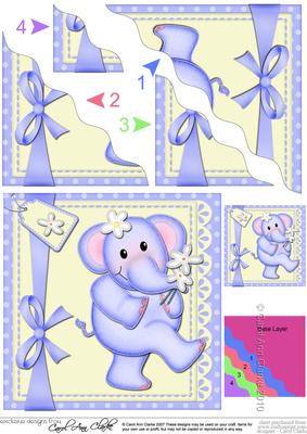 Lola Elephant's Flowers Wavy Corner Side Stacker Topper
