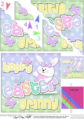 Hoppy Easter Granny Bunny Girl Felties Scallop Corner