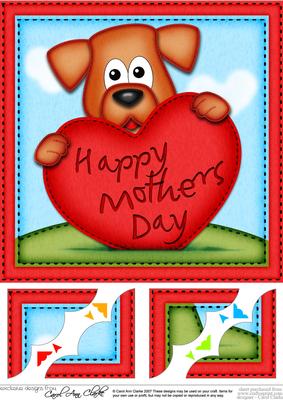 8 x 8 Rusty Dog's Mothers Day Heart Scalloped Topper