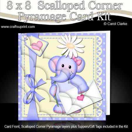 8 x 8 Elephant Lola's Flower Scalloped Corner Kit