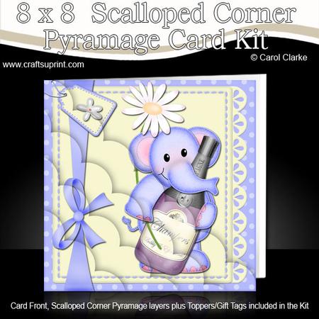 8 x 8 Elephant Lola's Champers Scalloped Corner Kit