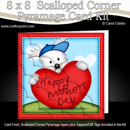 8 x 8 Jock Westie's Mothers Day Heart Scalloped Corner Kit