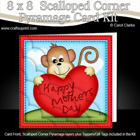 8 x 8 Chunky Monkey's Mothers Day Heart Scalloped Corner Kit