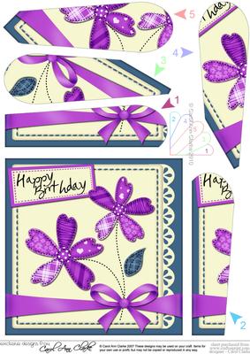 Birthday Flowers N Lace Fan Pyramage Topper