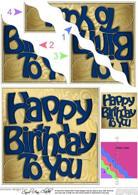 Happy Birthday Wavy Corner Side Stacker Topper