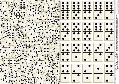 Domino Game Tiles Background and Decoupage Sheet