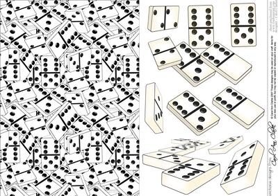 Domino Game Tiles Background and Decoupage Sheet