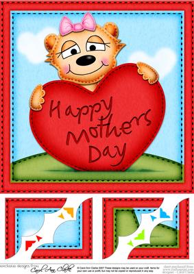 8 x 8 Mia Meerkat's Mothers Day Heart Scalloped Topper