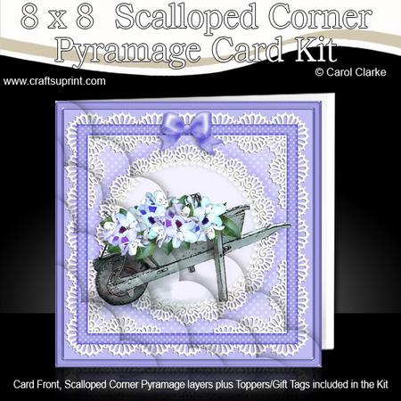 8 x 8 Flower Filled Wheelbarrow Kit with Scalloped Corners