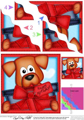Jock Westie's Heart Wavy Corner Side Stacker Topper