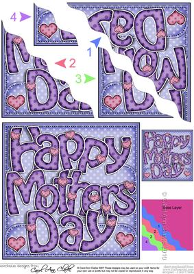 Mothers Day Wavy Corner Side Stacker Topper
