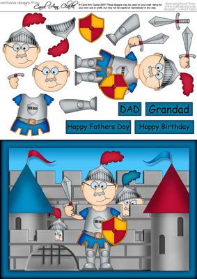A5 Bert's Castle Quick Card N 3D Decoupage