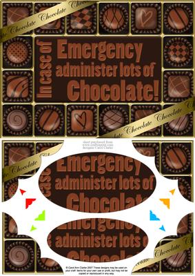 A5 Chocolate Emergency Greetings Scallop Corners N Pyramage