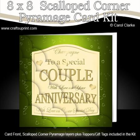 8x8 Anniversary Champers Label Scalloped Corner Kit
