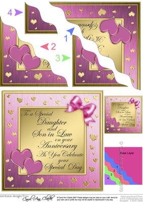 Daughter and Son in Law Anniversary Wavy Corner Side Stacker