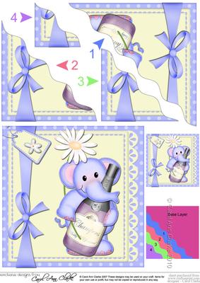 Lola Elephant's Champers Wavy Corner Side Stacker Topper