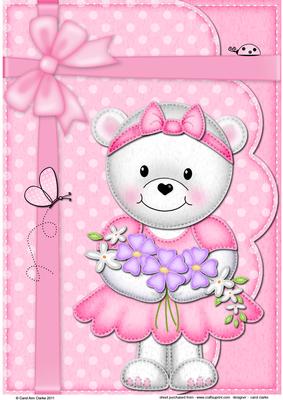 Teddy Tess's Letter A4 Card Topper