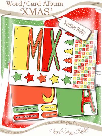 Xmas Word Book Kit in Festive Colours
