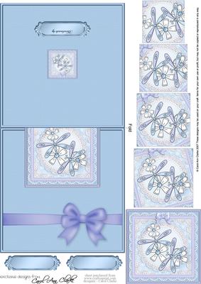 Dreamy Dragonfly  - No-Hole Easy Over the Edge Card & Spiral Pyramid Topper