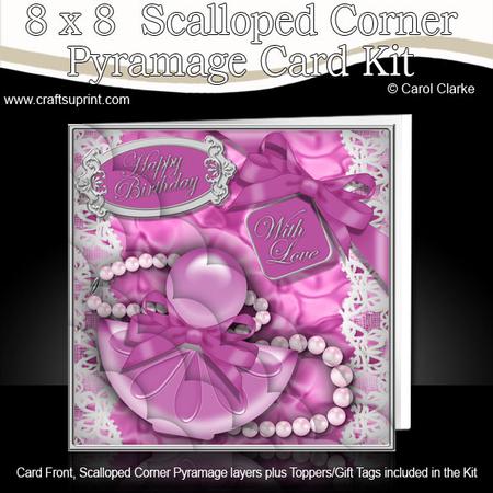 8 x 8 Perfume Lace N Pearls Kit with Scalloped Corners