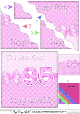 95th Birthday Gran Felties Wavy Corner Side Stacker