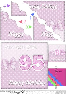 95th Birthday Gran Felties Wavy Corner Side Stacker