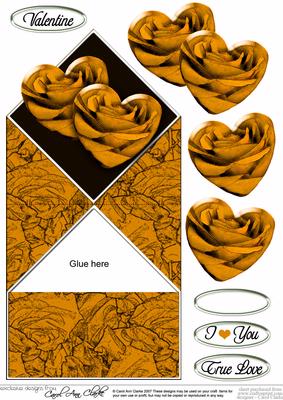 Romantic Roses Diamond Top Card with Decoupage