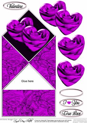 Romantic Roses Diamond Top Card with Decoupage