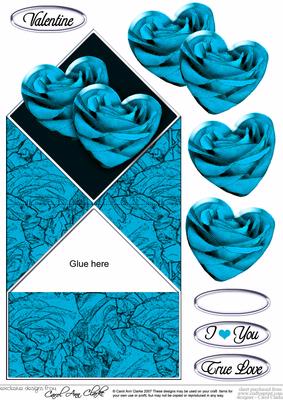 Romantic Roses Diamond Top Card with Decoupage