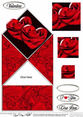 Romantic Roses Diamond Top Card with Pyramage