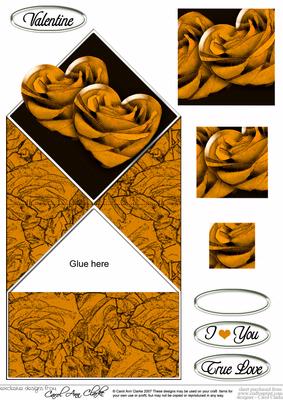 Romantic Roses Diamond Top Card with Pyramage