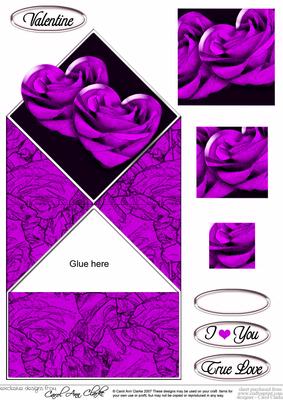 Romantic Roses Diamond Top Card with Pyramage