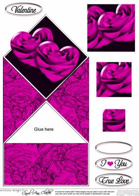 Romantic Roses Diamond Top Card with Pyramage
