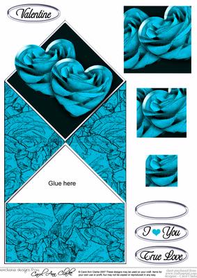 Romantic Roses Diamond Top Card with Pyramage