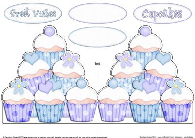 Cupcakes Felties Shaped Card