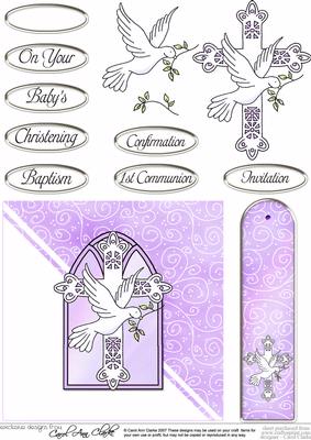 Christening/confirmation Quick Card with Decoupage