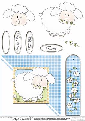 Little Lamb Quick Card with Decoupage