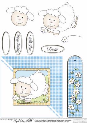 Little Lamb Quick Card with Decoupage