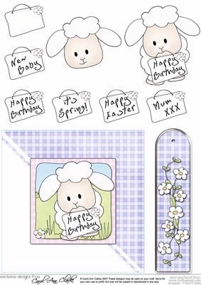 Little Lamb Quick Card with Decoupage