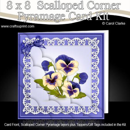 8 x 8 Pansy on Butterfly Lace Kit with Scalloped Corners