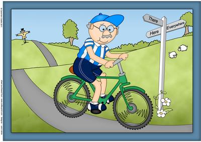 A4 Bert Rides His Bike Card Topper