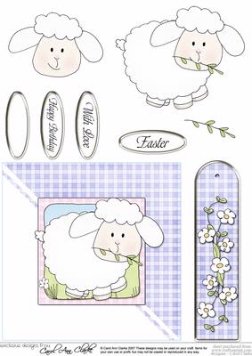 Little Lamb Quick Card with Decoupage