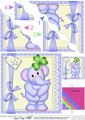 Lola Elephant's Good Luck Clover Wavy Corner Side Stacker
