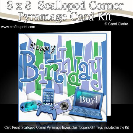 8 x 8 Birthday Gadgets Games N Gizmos Scalloped Corner Kit
